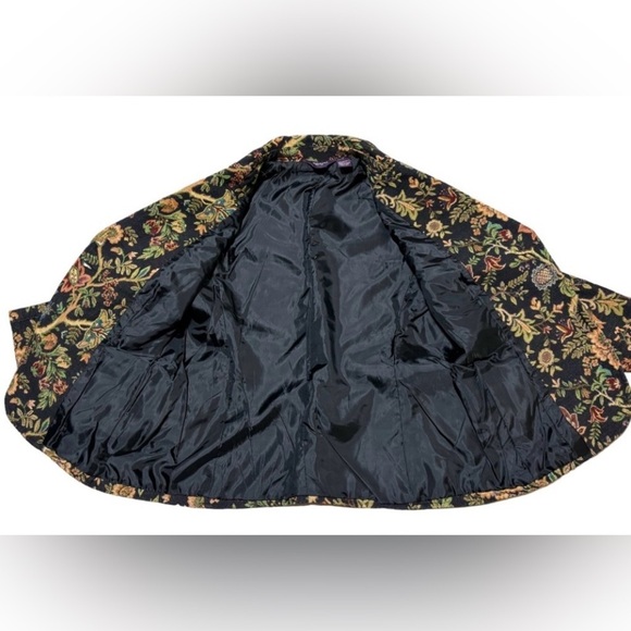 Agapo Blazer Size Large Suit Jacket‎ Vintage Floral Embroidered Office Career - Picture 2 of 8